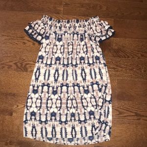 casual pink and blue tie dye dress